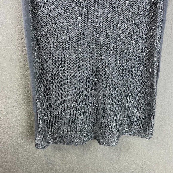 Loft‎ Womens Tank Top Sequin Small Sleeveless Silver Gray Pullover Scoop Neck - Picture 5 of 10